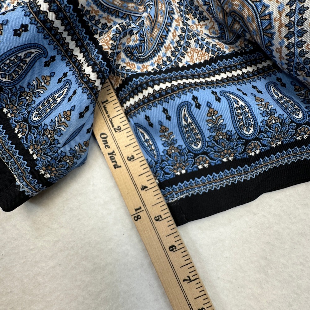 Tommy Hilfiger Paisley Shorts Women Medium Blue Belted Tie Waist Boho Resort NEW - Picture 8 of 11